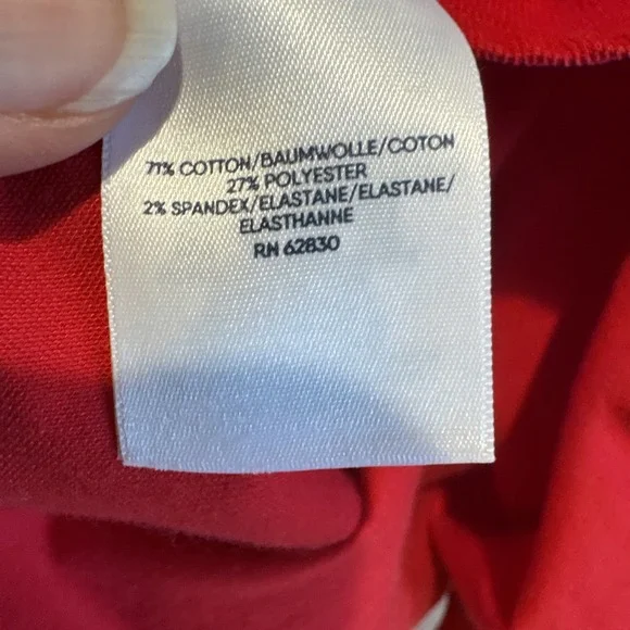 Lands End Shirt Mens Red Button Up Long Sleeve Cotton Large Button Collar XL - Picture 5 of 6